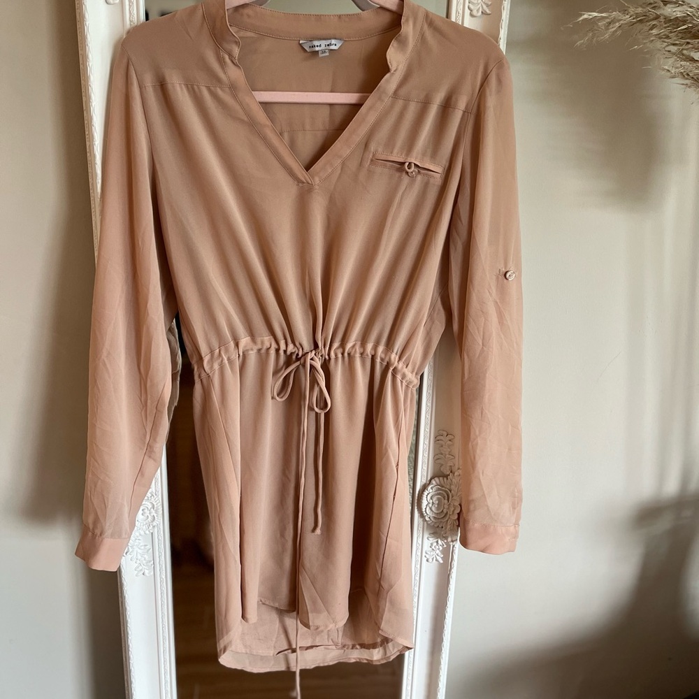 Chic Tan Long Sleeve Dress
